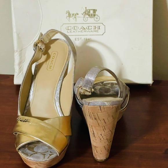 Coach Jessy in Gold 7.5 Wedges - Picture 5 of 10